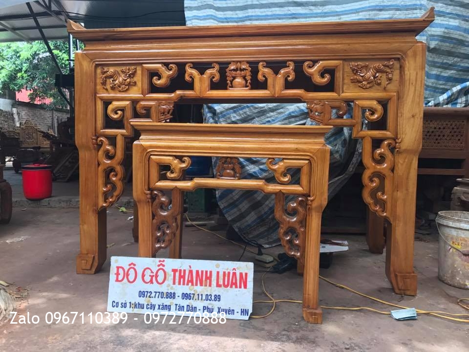 Bộ Bàn Thờ Móc Mỏ Gỗ Gụ. Khách Ecopac Hưng Yên.