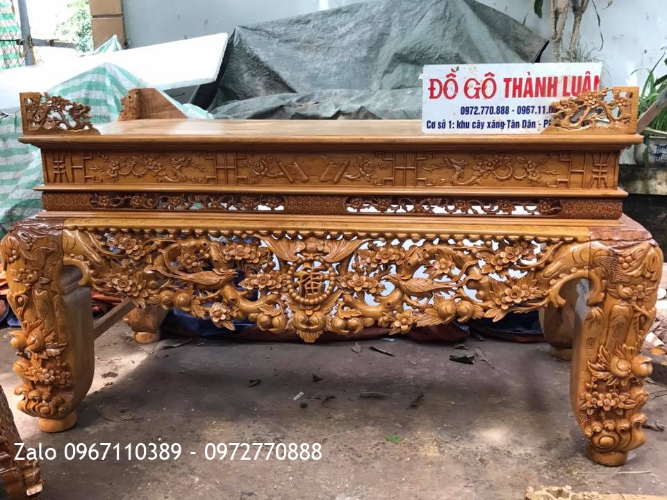 Sập Thờ Mai Điểu Víp Dạ 8cm Đục Liền.