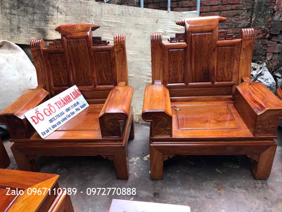 Bộ Bàn Ghế Gỗ Hương Đỏ Lào Víp. A Hoan Phú Thọ.
