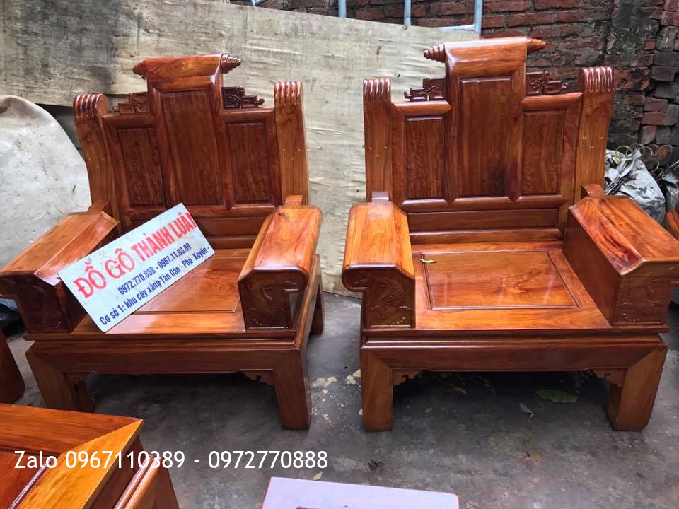 Bộ Bàn Ghế Gỗ Hương Đỏ Lào Víp. A Hoan Phú Thọ.