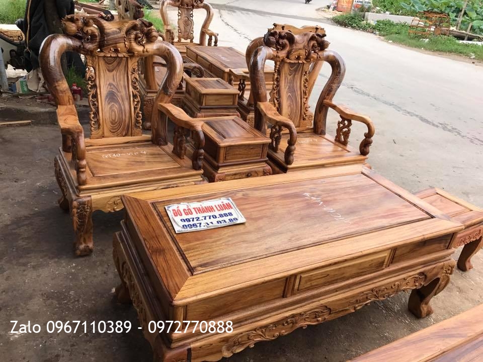 2 Bộ Bàn Ghế Gỗ Gụ Ta Quảng Bình VÍP. Mã Số GTC10- VÍP 4. GTC10 - VÍP 5,