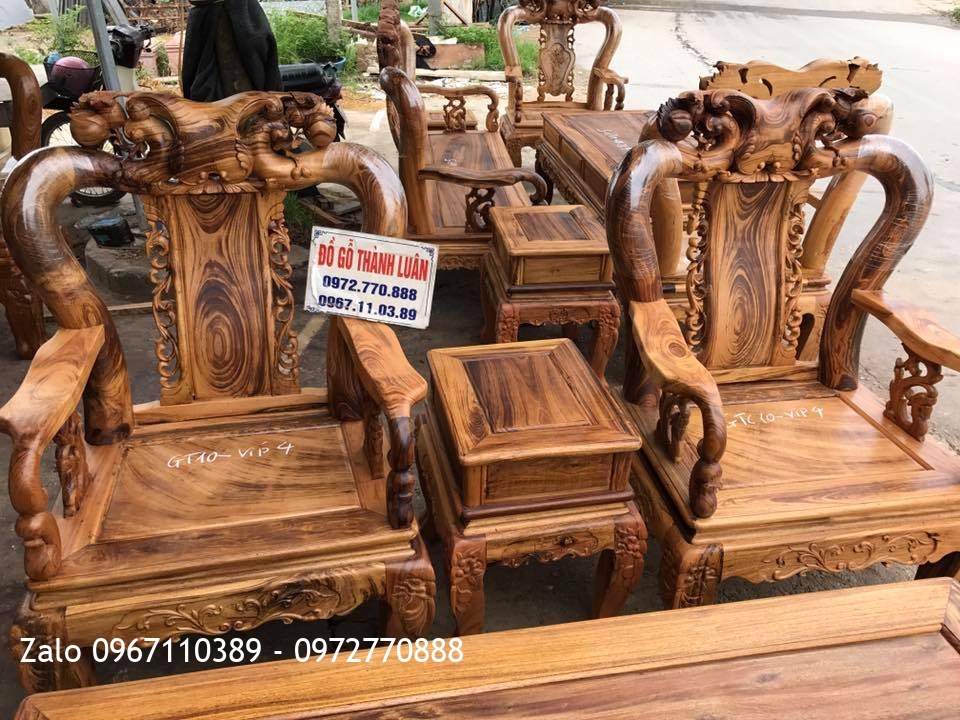 2 Bộ Bàn Ghế Gỗ Gụ Ta Quảng Bình VÍP. Mã Số GTC10- VÍP 4. GTC10 - VÍP 5,
