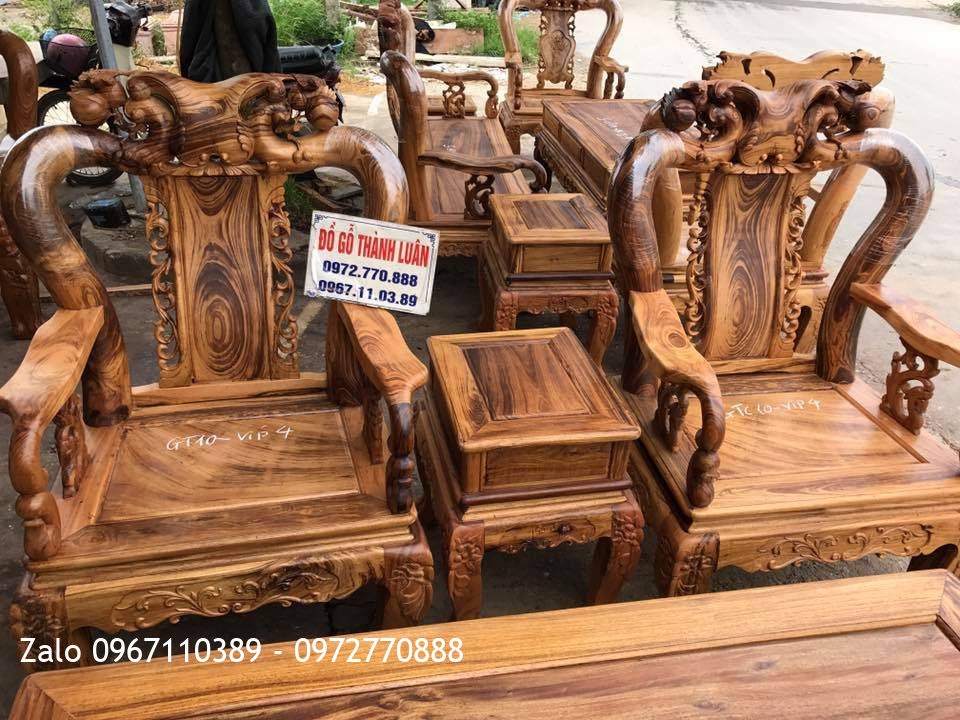 2 Bộ Bàn Ghế Gỗ Gụ Ta Quảng Bình VÍP. Mã Số GTC10- VÍP 4. GTC10 - VÍP 5,