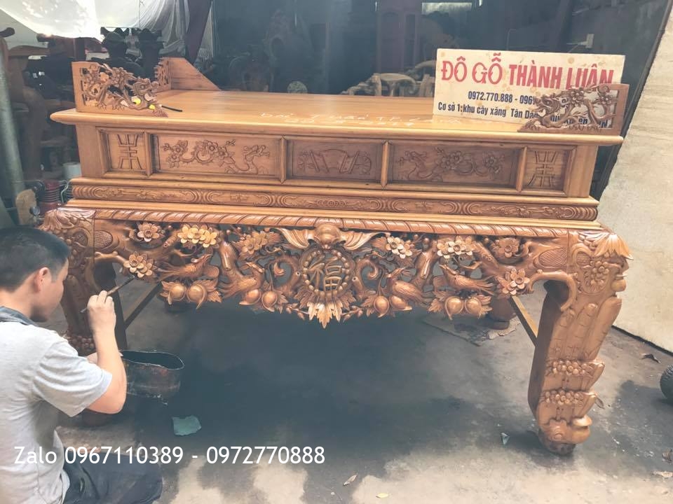 Sập Thờ Mai Điểu Gỗ Gụ. Bác Tuấn Lạng Sơn.