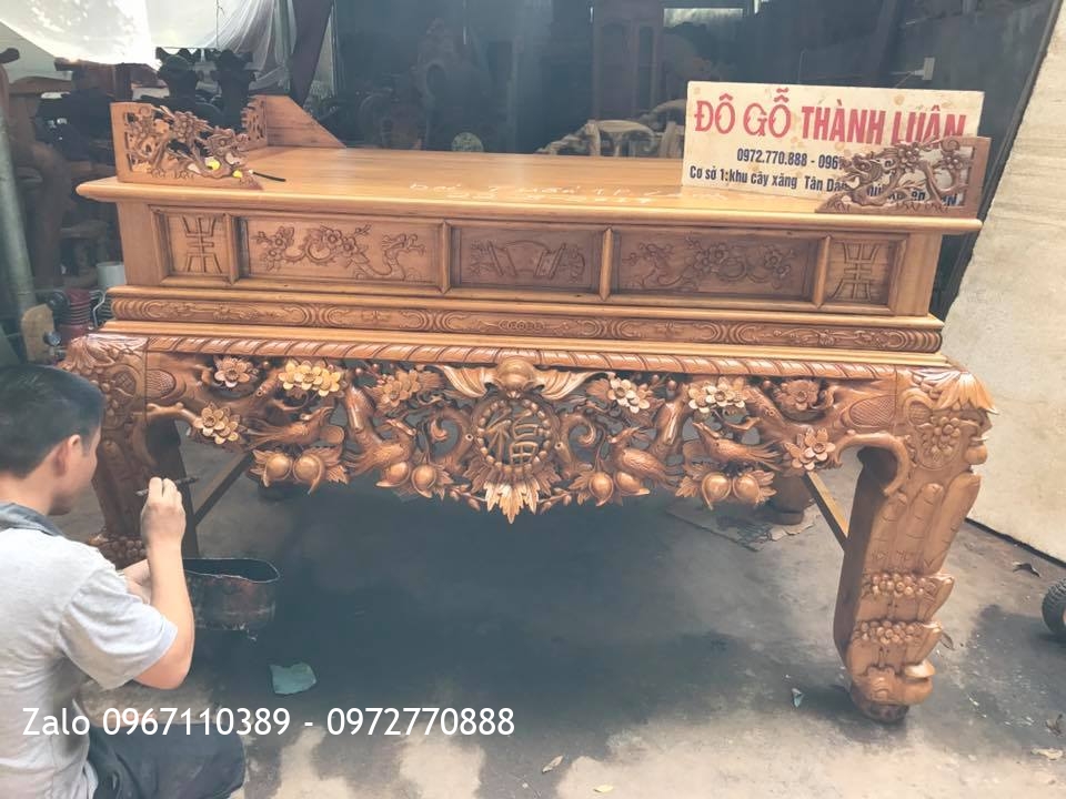 Sập Thờ Mai Điểu Gỗ Gụ. Bác Tuấn Lạng Sơn