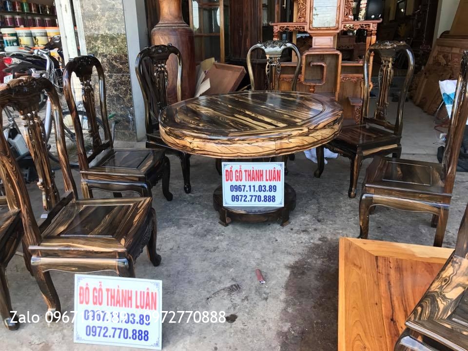 Bộ Bàn Ghế Ăn Gỗ Mun Mẫu Cây Đàn. A Mạnh Mỹ Đình HN: