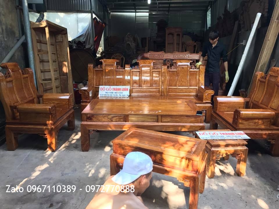 Bộ Ghế Âu Á Hộp Gỗ Hương Vân Đỏ Nam Phi. Khách Đông Anh HN.