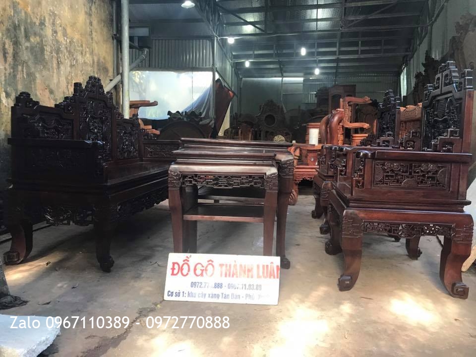 Trường kỷ Huế Ngũ Lân Gỗ Gụ. Khách Thanh Hoá.