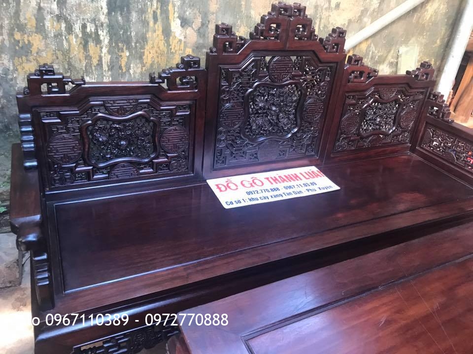 Trường kỷ Huế Ngũ Lân Gỗ Gụ. Khách Thanh Hoá.