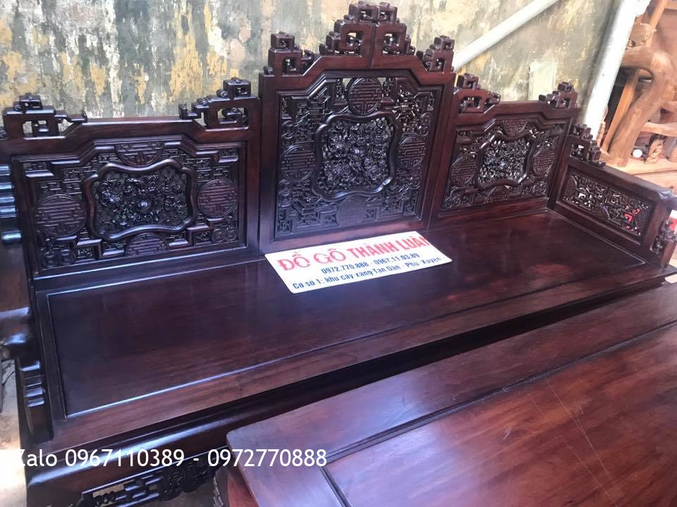 Trường kỷ Huế Ngũ Lân Gỗ Gụ. Khách Thanh Hoá.