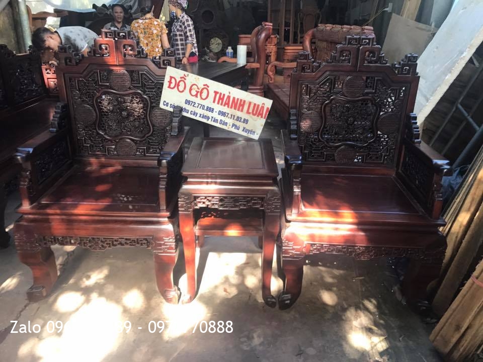 Trường kỷ Huế Ngũ Lân Gỗ Gụ. Khách Thanh Hoá: