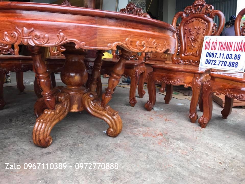 Bộ Ghế Ăn Mẫu Lu-i, Tủ Rượu Gỗ Hương Đỏ Lào. Khách Vĩnh Phúc::