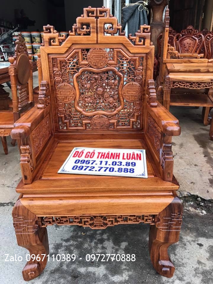 Bộ Trường Kỷ Huế Đục Ngũ Lân gỗ Gụ Ta Quảng Bình. Bàn Ghế Ăn Pháp. Khách Hà Tĩnh.