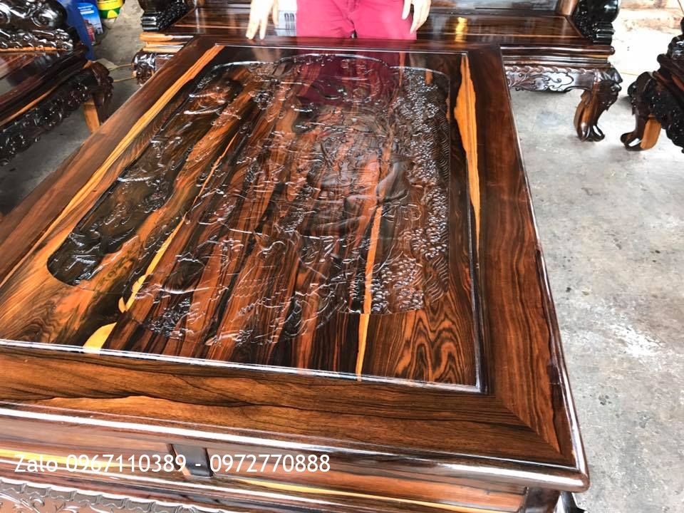 Kệ TiVi, Bộ Bàn Ghế MInh Quốc Nghê Gỗ Mun Hoa. Khách Thanh Hoá.,