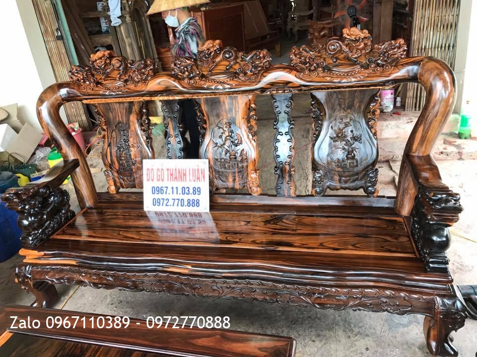 Kệ TiVi, Bộ Bàn Ghế MInh Quốc Nghê Gỗ Mun Hoa. Khách Thanh Hoá:.