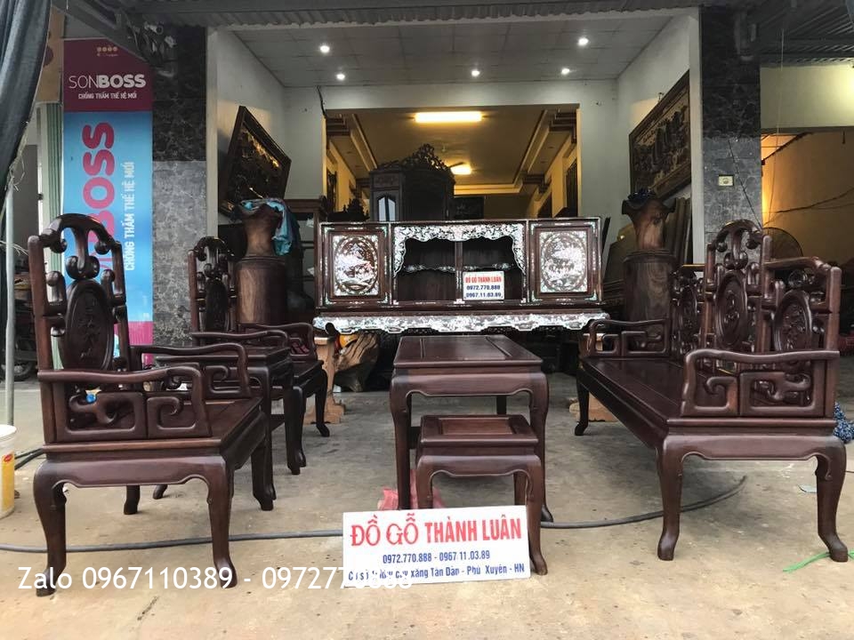 Bộ Bàn Ghế Móc Mỏ Gỗ Gụ Vip. A Hưng Hoàng Mai HN