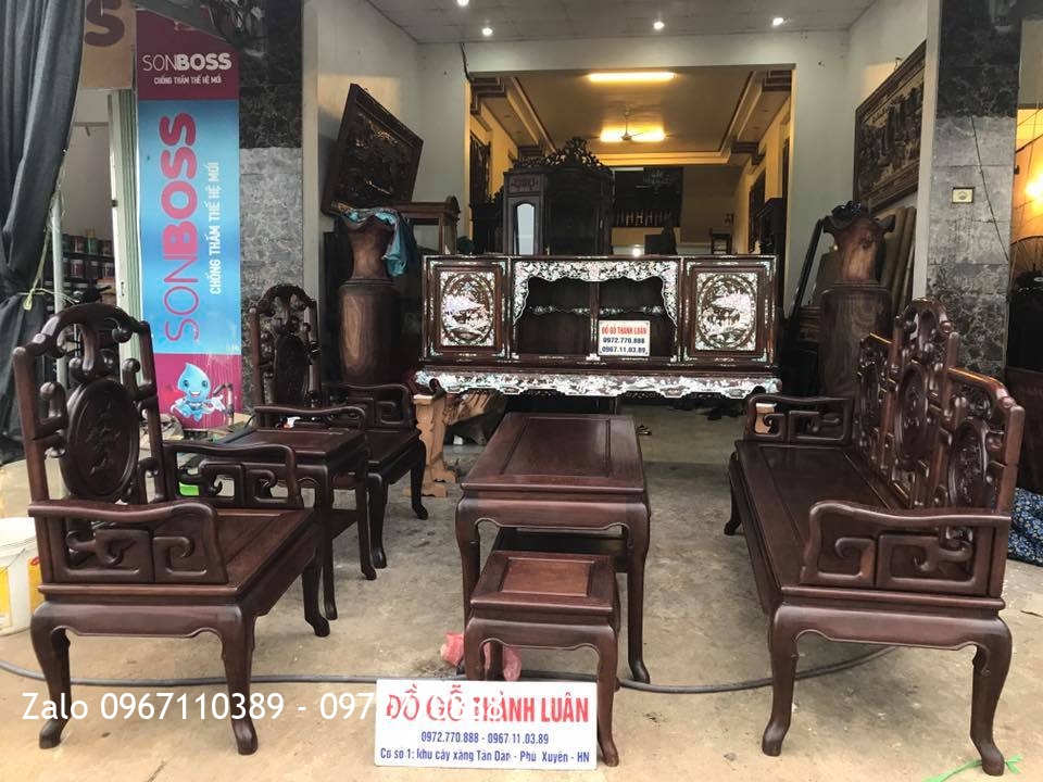 Bộ Bàn Ghế Móc Mỏ Gỗ Gụ Vip. A Hưng Hoàng Mai HN