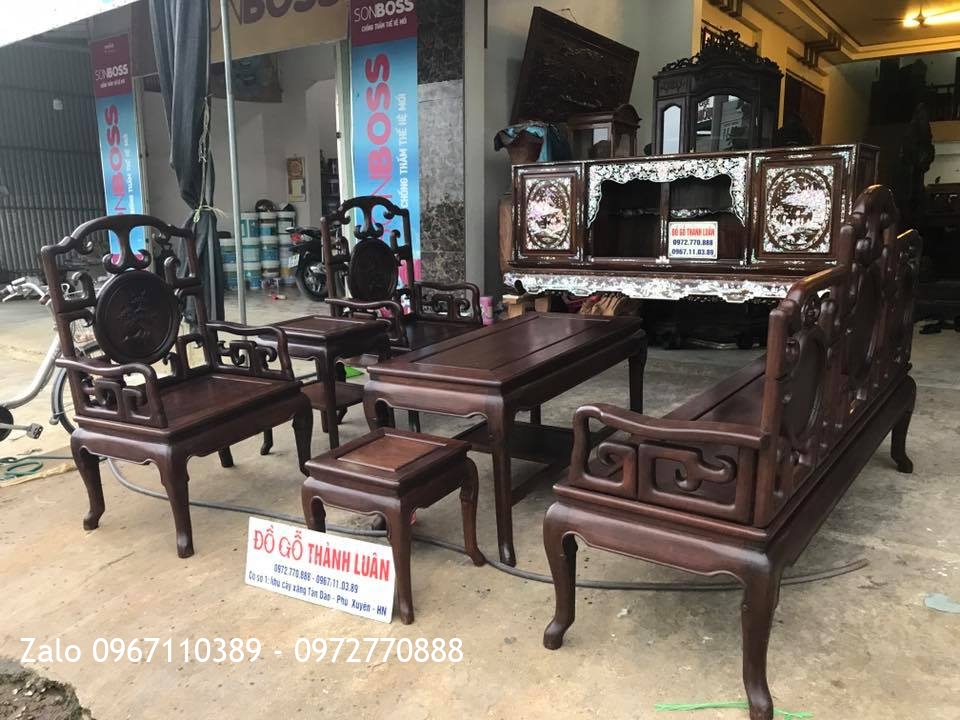 Bộ Bàn Ghế Móc Mỏ Gỗ Gụ Vip. A Hưng Hoàng Mai HN.