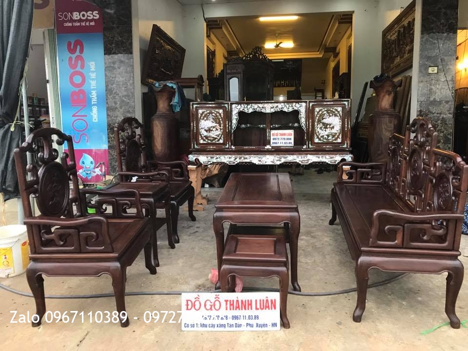 Bộ Bàn Ghế Móc Mỏ Gỗ Gụ Vip. A Hưng Hoàng Mai HN.:.