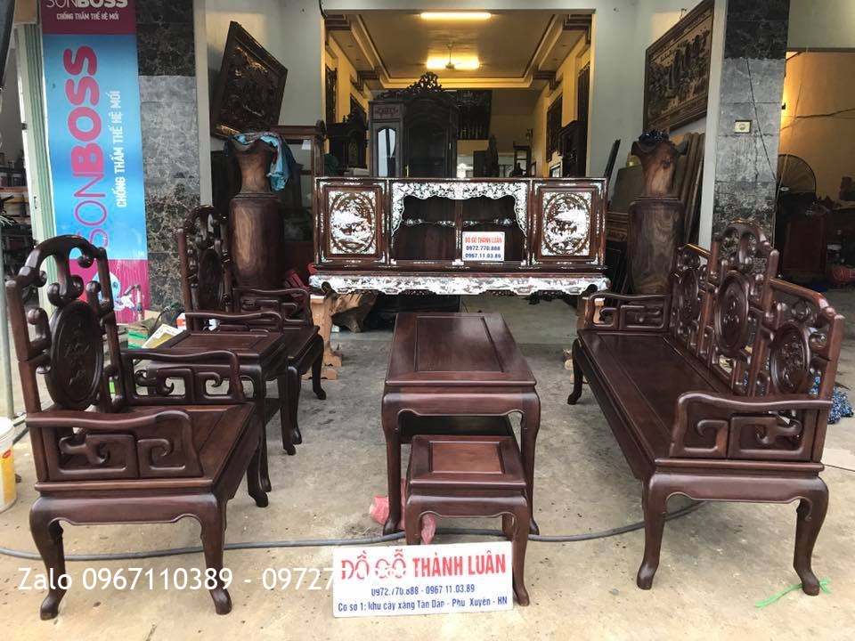 Bộ Bàn Ghế Móc Mỏ Gỗ Gụ Vip. A Hưng Hoàng Mai HN.: