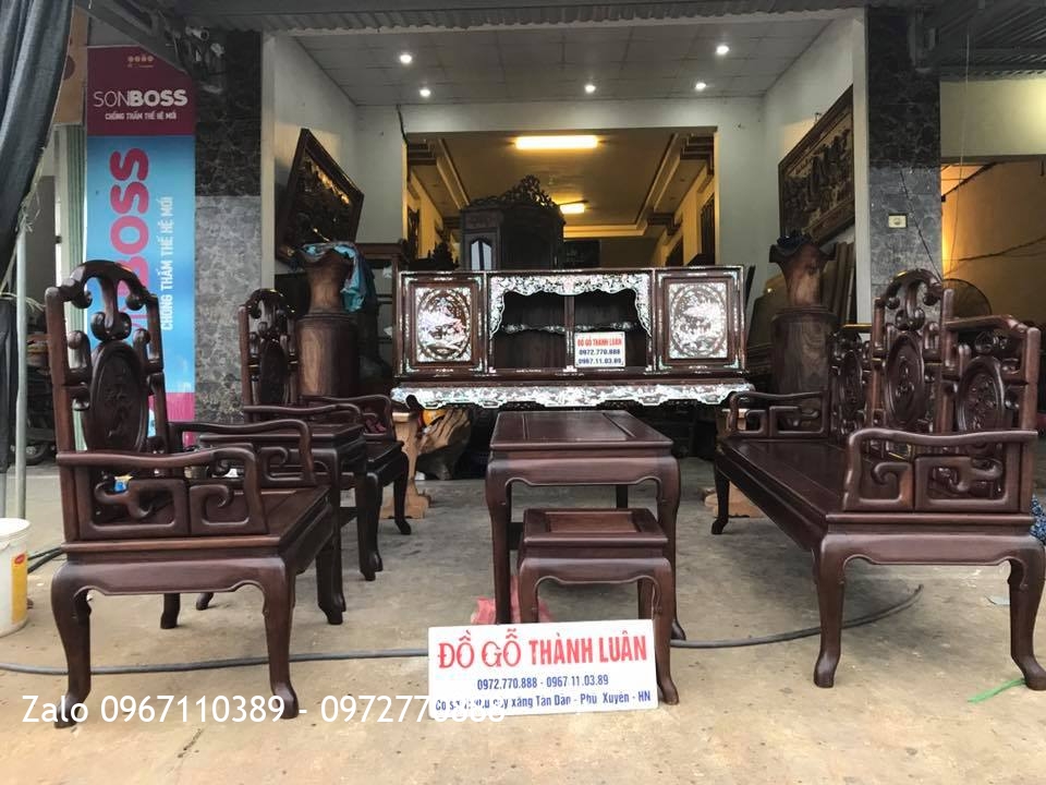 Bộ Bàn Ghế Móc Mỏ Gỗ Gụ Vip. A Hưng Hoàng Mai HN