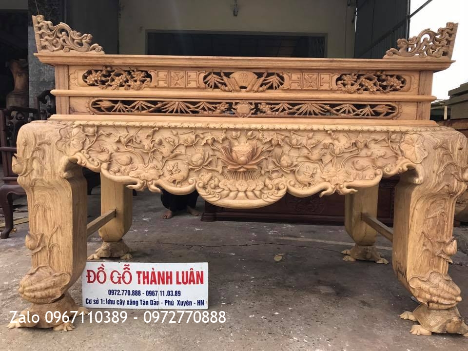 Sập Thờ Đục Sen Gỗ Gụ VÍP. A Hoà Hưng Yên.