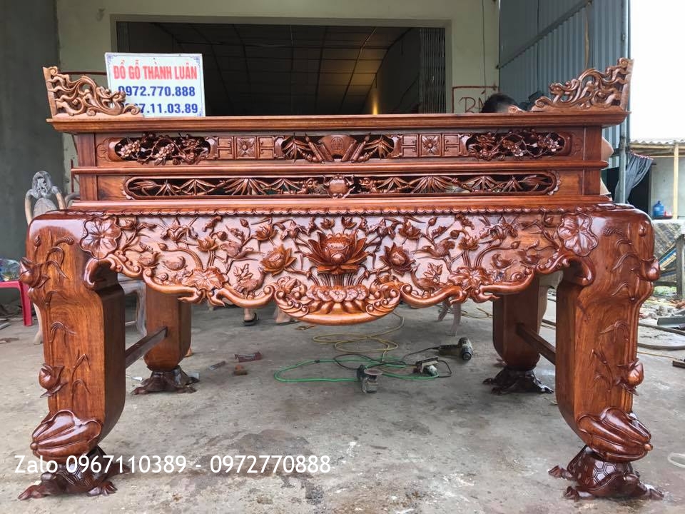 Sập Thờ Đục Sen Gỗ Gụ VÍP. A Hoà Hưng Yên..