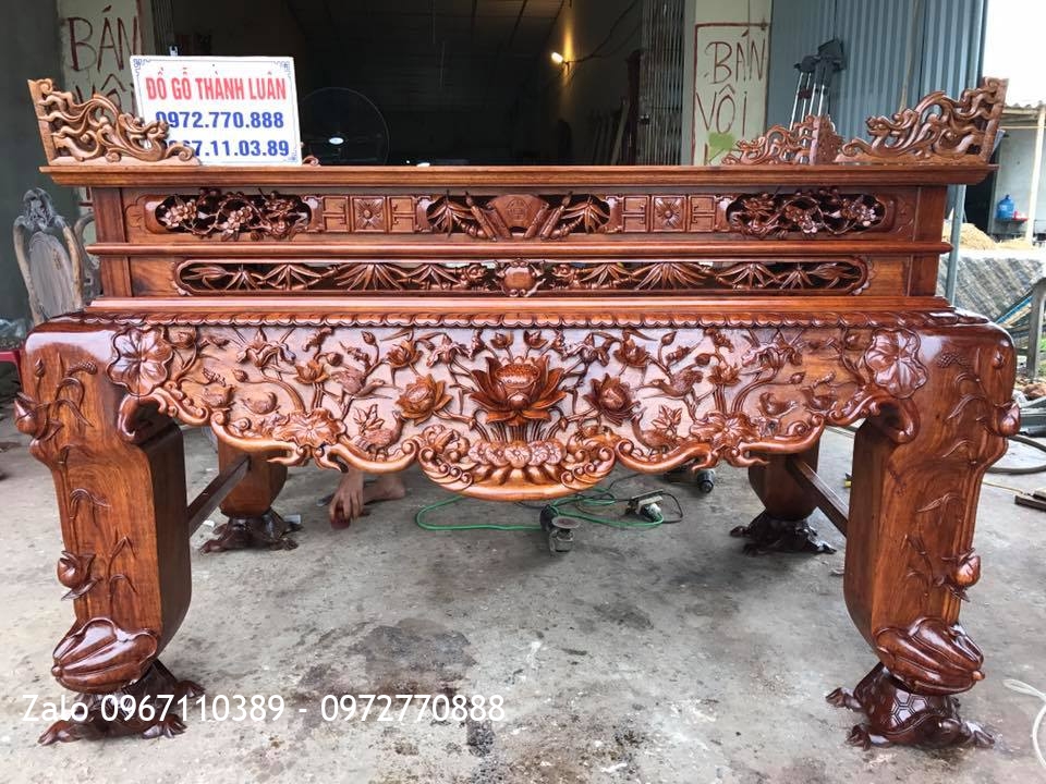Sập Thờ Đục Sen Gỗ Gụ VÍP. A Hoà Hưng Yên:.
