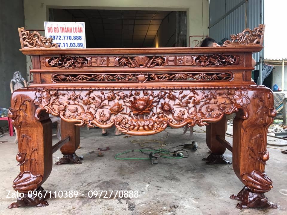 Sập Thờ Đục Sen Gỗ Gụ VÍP. A Hoà Hưng Yên:.