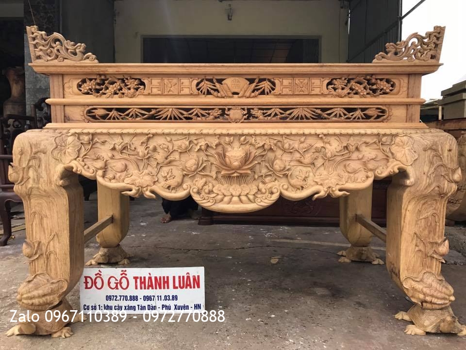 Sập Thờ Đục Sen Gỗ Gụ VÍP. A Hoà Hưng Yên: