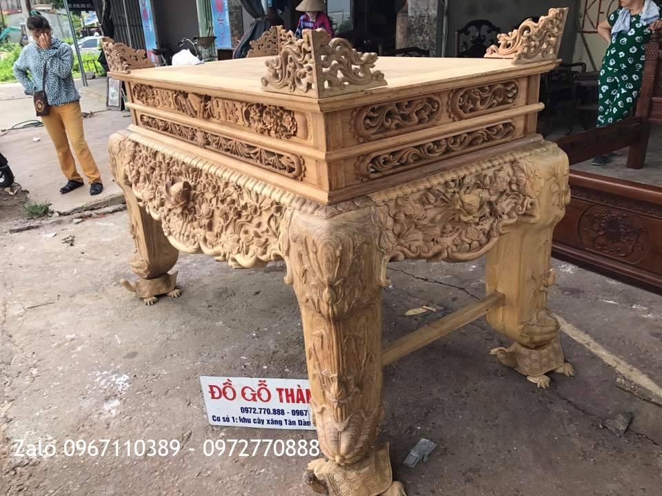 Sập Thờ Đục Sen Gỗ Gụ VÍP. A Hoà Hưng Yên::