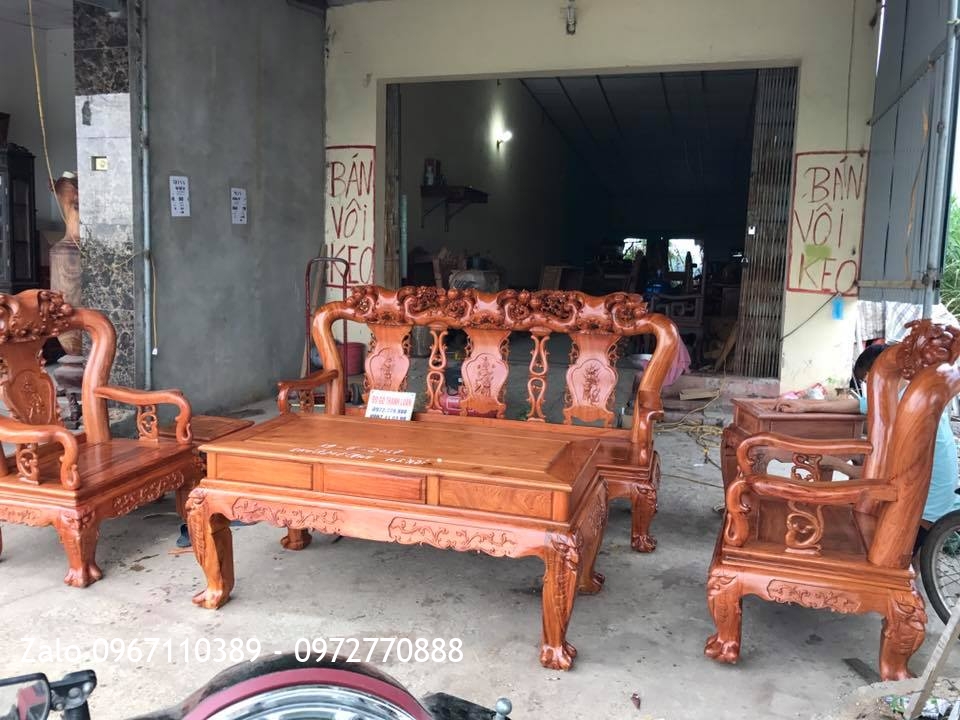 Bộ Ghế Đào Chim Gỗ Hương Đá Nam Phi. Chị Quế Mê Linh HN.