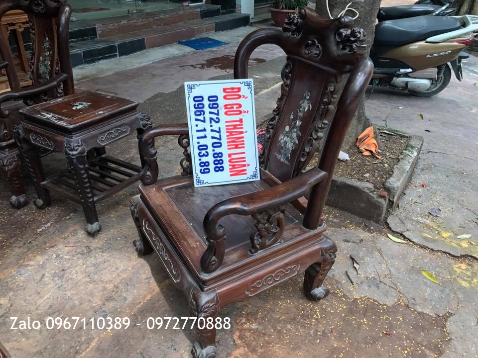 Bộ Bàn Ghế Trắc Đỏ Cột 6. Hàng Tái Sử Dụng 30 Năm,.