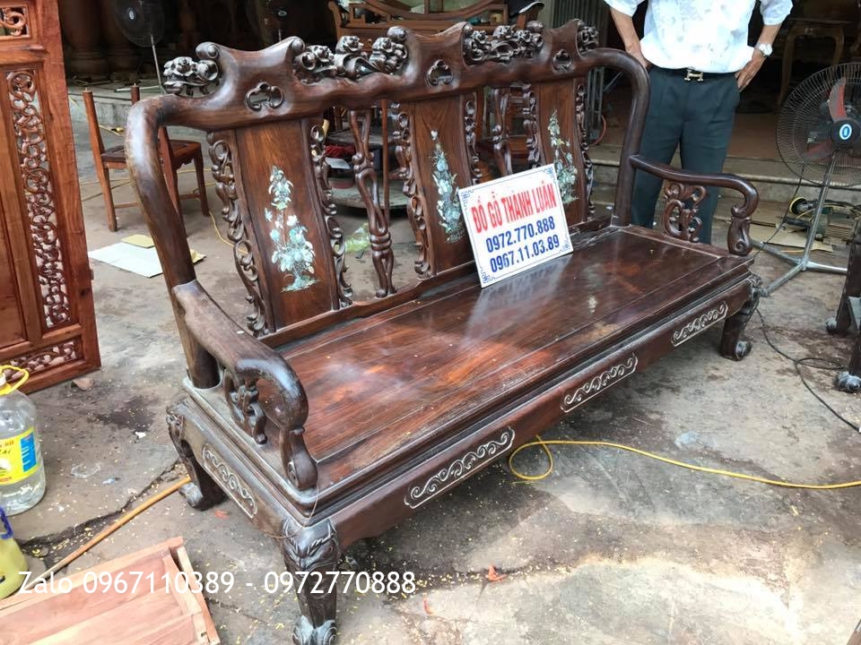 Bộ Bàn Ghế Trắc Đỏ Cột 6. Hàng Tái Sử Dụng 30 Năm,