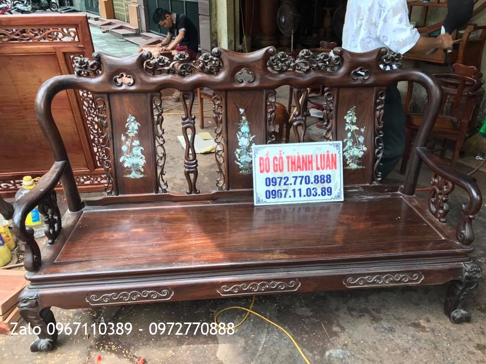 Bộ Bàn Ghế Trắc Đỏ Cột 6. Hàng Tái Sử Dụng 30 Năm.