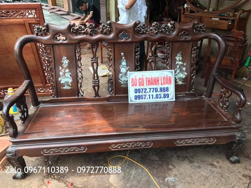 Bộ Bàn Ghế Trắc Đỏ Cột 6. Hàng Tái Sử Dụng 30 Năm.