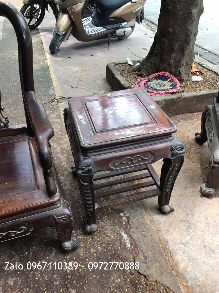 Bộ Bàn Ghế Trắc Đỏ Cột 6. Hàng Tái Sử Dụng 30 Năm.,