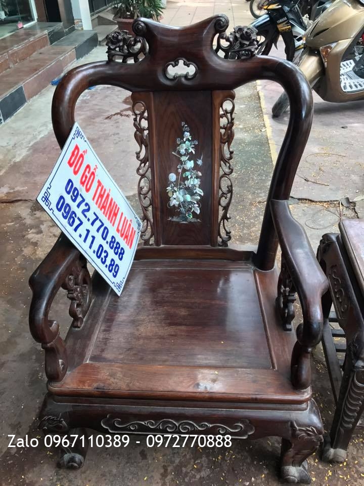 Bộ Bàn Ghế Trắc Đỏ Cột 6. Hàng Tái Sử Dụng 30 Năm.,