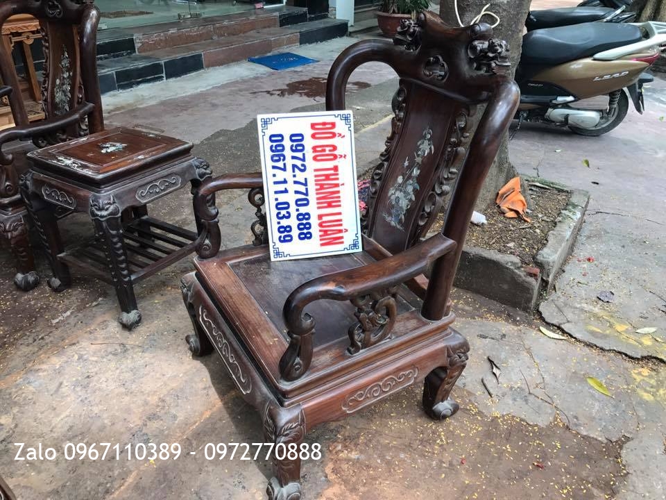 Bộ Bàn Ghế Trắc Đỏ Cột 6. Hàng Tái Sử Dụng 30 Năm.