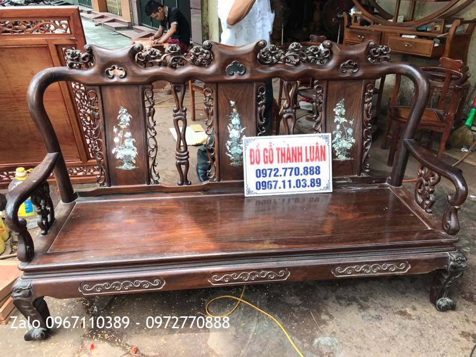 Bộ Bàn Ghế Trắc Đỏ Cột 6. Hàng Tái Sử Dụng 30 Năm