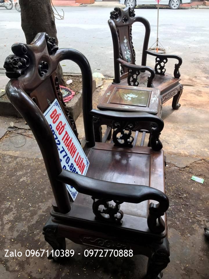 Bộ Bàn Ghế Trắc Đỏ Cột 6. Hàng Tái Sử Dụng 30 Năm:.