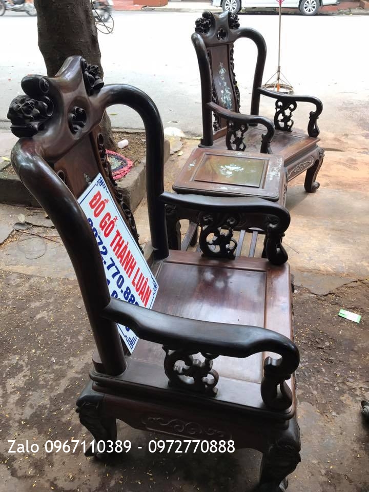 Bộ Bàn Ghế Trắc Đỏ Cột 6. Hàng Tái Sử Dụng 30 Năm:.