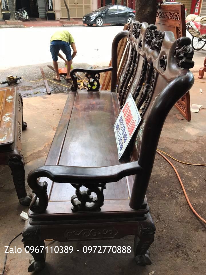 Bộ Bàn Ghế Trắc Đỏ Cột 6. Hàng Tái Sử Dụng 30 Năm::.