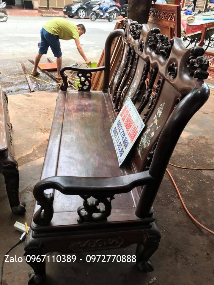 Bộ Bàn Ghế Trắc Đỏ Cột 6. Hàng Tái Sử Dụng 30 Năm::.