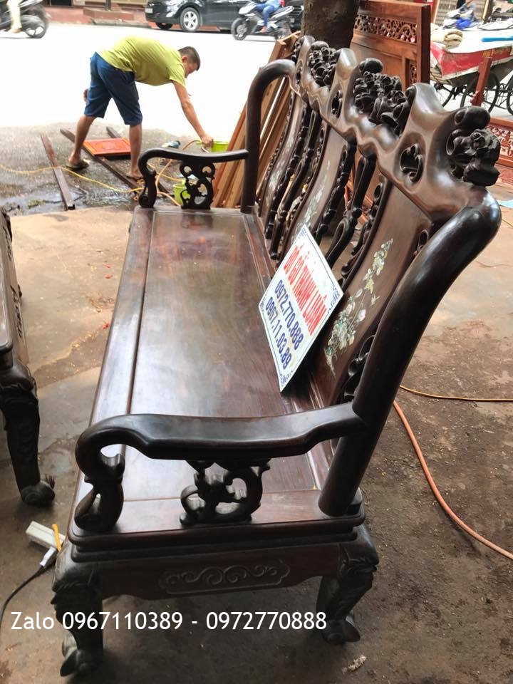 Bộ Bàn Ghế Trắc Đỏ Cột 6. Hàng Tái Sử Dụng 30 Năm::