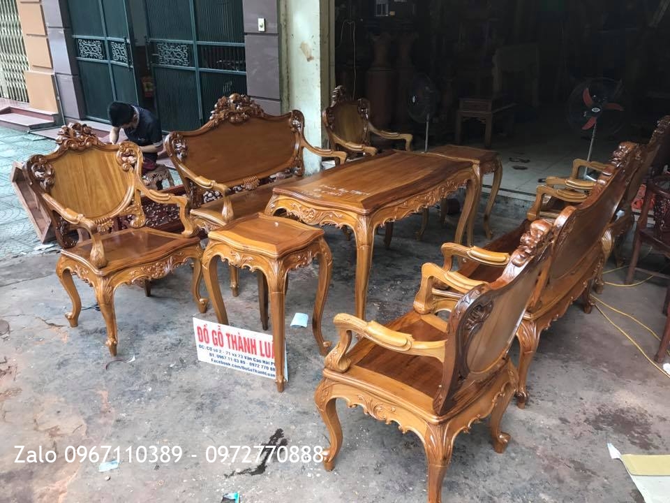 Bộ Bàn Ghế Lu-i(Louis) Gỗ Gụ Ta Quảng Bình. Khách TPHCM..