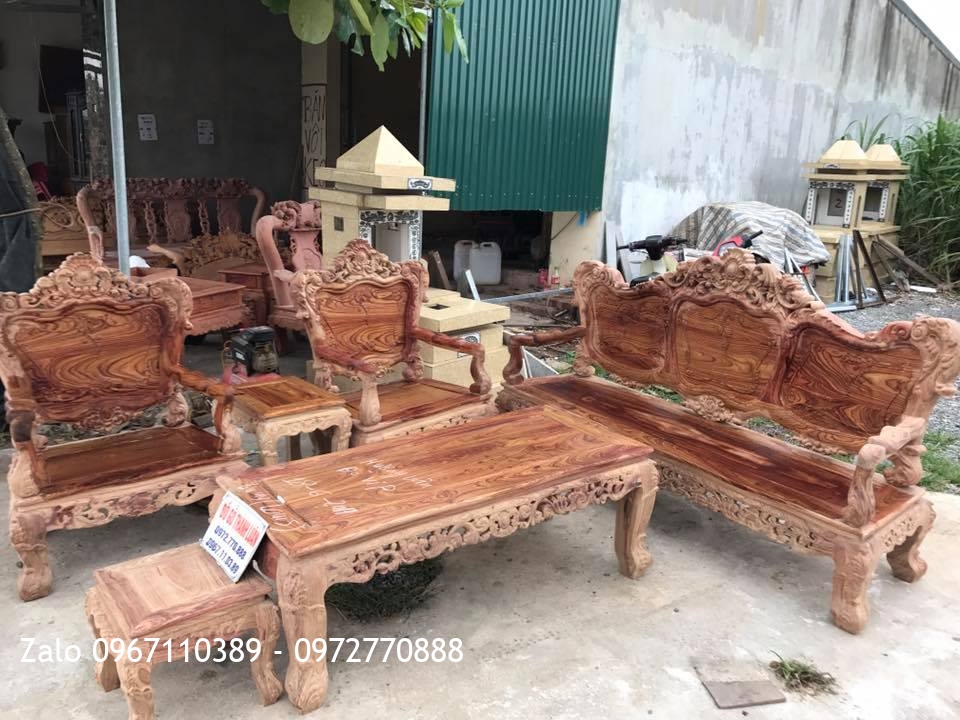 Bộ Lu-i (louis) Gỗ Hương Vân Đỏ Nam Phi1@