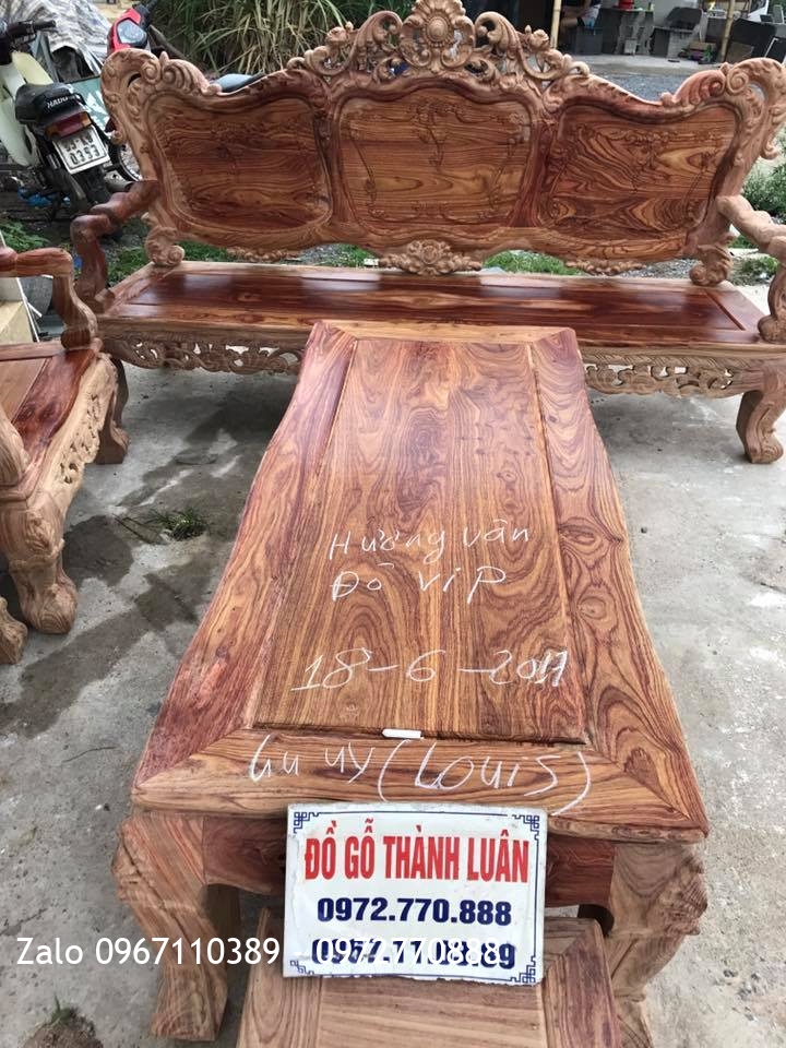 Bộ Lu-i (louis) Gỗ Hương Vân Đỏ Nam Phi1@.