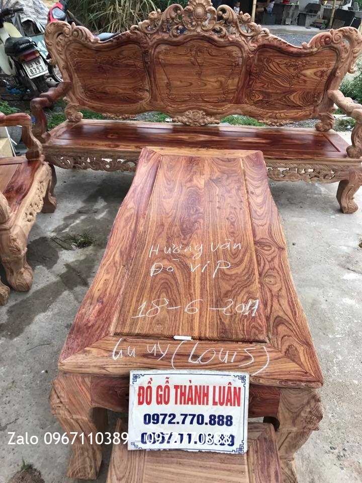 Bộ Lu-i (louis) Gỗ Hương Vân Đỏ Nam Phi1@.