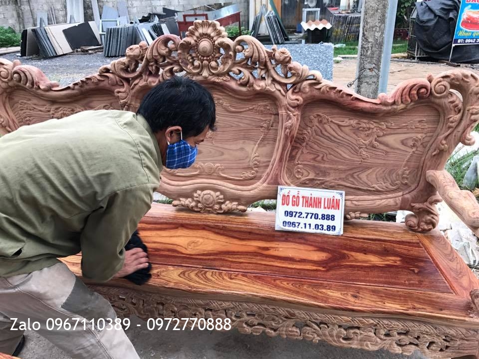 Bộ Lu-i (louis) Gỗ Hương Vân Đỏ Nam Phi1:.